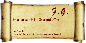 Ferenczfi Germán névjegykártya